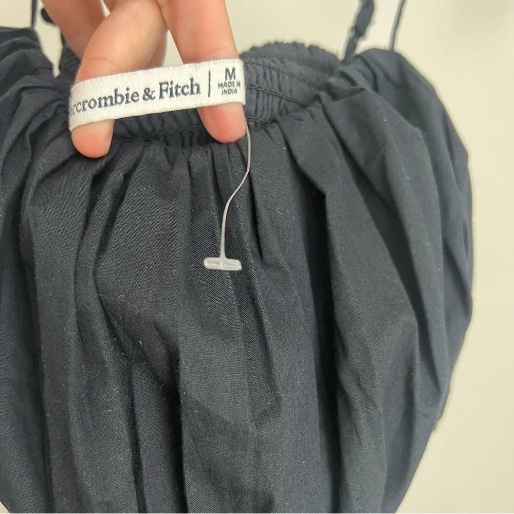 Abercrombie Bubble Top Cutout Black Maxi Dress Women's Medium